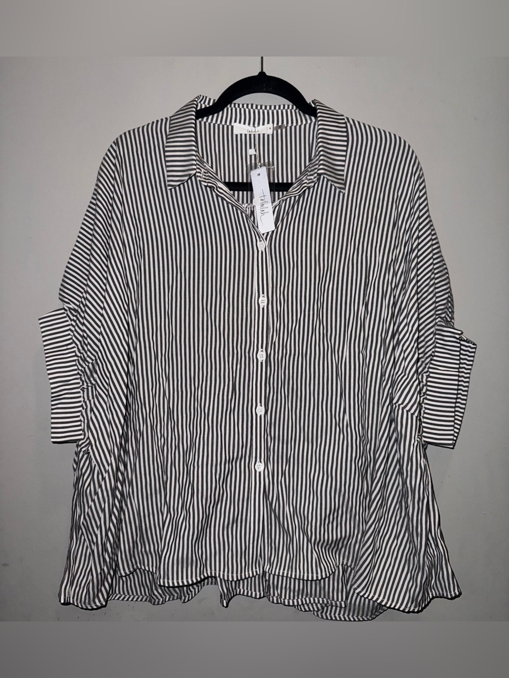 Talulah Black & White Striped Oversized Button Down Shirt Small NWT